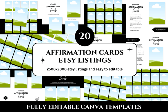20 Affirmation Card Etsy Listings Mockup: Elevate Your Digital Shop