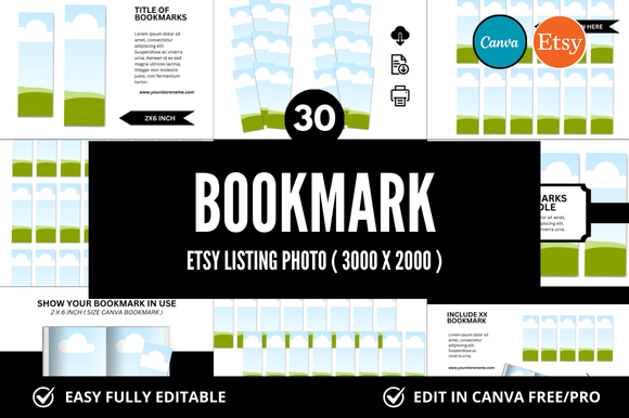 30 Clipart Etsy Listings Mockup: Save Hours Designing