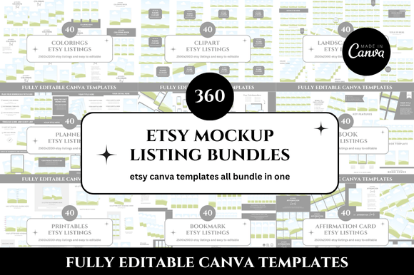360 Etsy Listings Mockup Bundle: Professional Digital Shop Templates