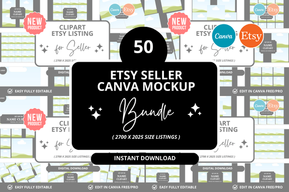 50 Clipart Etsy Listings Mockup: Elevate Your Digital Shop