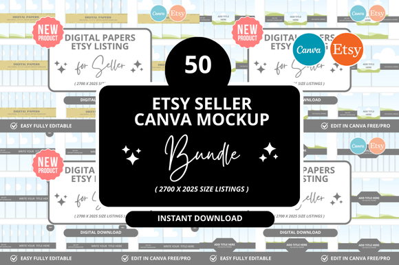 50 Digital Papers Etsy Listings Mockup: Your Visual Solution