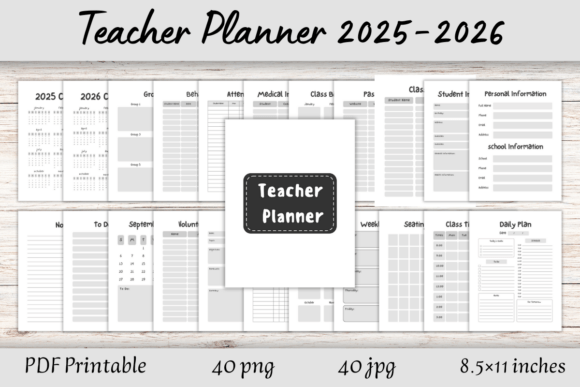 Black and White Teacher Planner: Your 2025-2026 Command Center