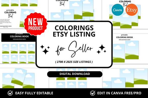 Colorings Etsy Listings Mockup: Elevate Your Shop's Visuals