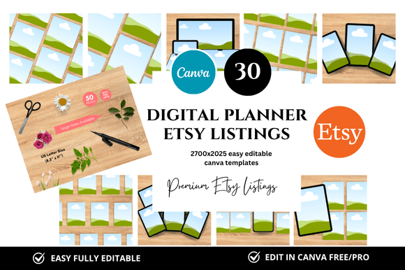 Elevate Your Etsy Shop with 30 Planner Premium Listings Mockups