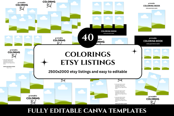 Elevate Your Etsy Shop with 40 Colorings Mockups