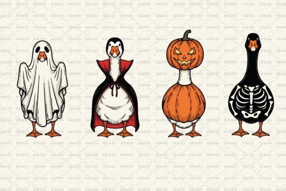 Funny Spooky Halloween Goose PNG: A Quirky Design Asset for Autumn Projects