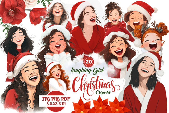 Laughing Girl Christmas Clipart: Infusing Festive Joy Into Designs