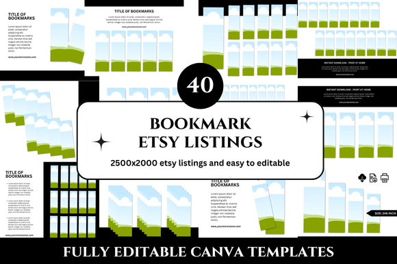 Master Etsy Listings: 40 Bookmark Mockups & Canva Templates