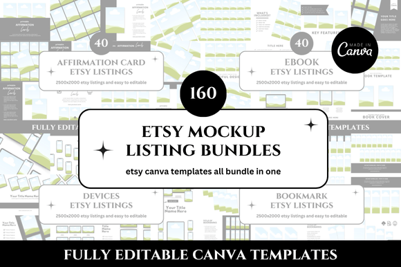 Streamline Your Etsy Shop: The 160 Listings Mockup Bundle