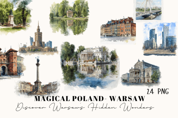 Watercolor Landmarks of Warsaw: A Designer's Polish Journey