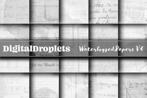 Waterlogged Papers Vol. 6: Vintage & Gothic Digital Backgrounds