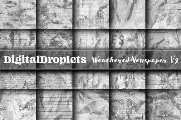 Weathered Newspaper Vol. 9 | A Designer's Vintage Paper Collection